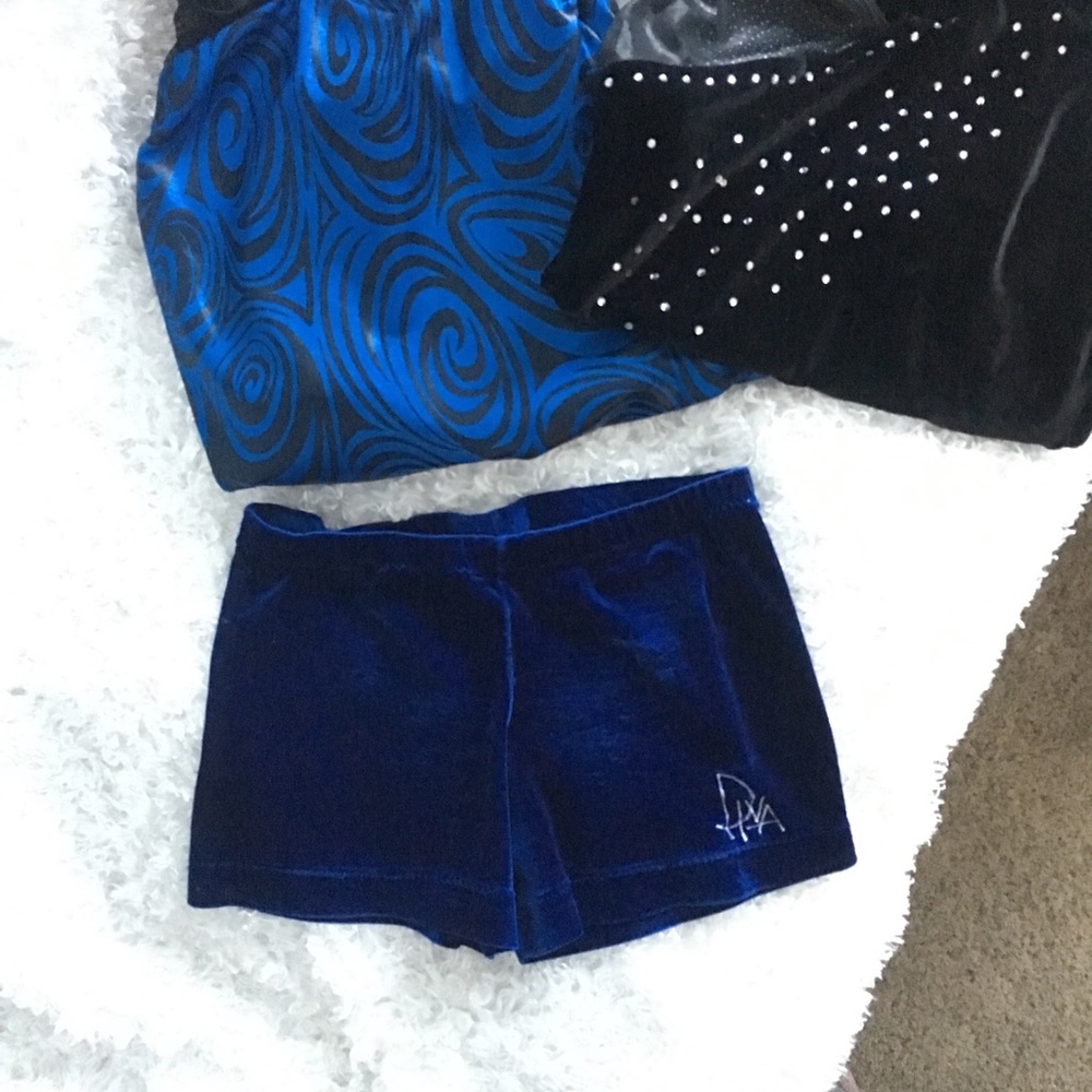 Brilliant Blue Velour Gymnastics or Dance Shorts